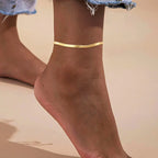Snake Chain Anklet for Women Girls Adjustable Summer Beach Chain Anklet Bracelet Mother'S Day Gifts Stainless Steel Not Allergic