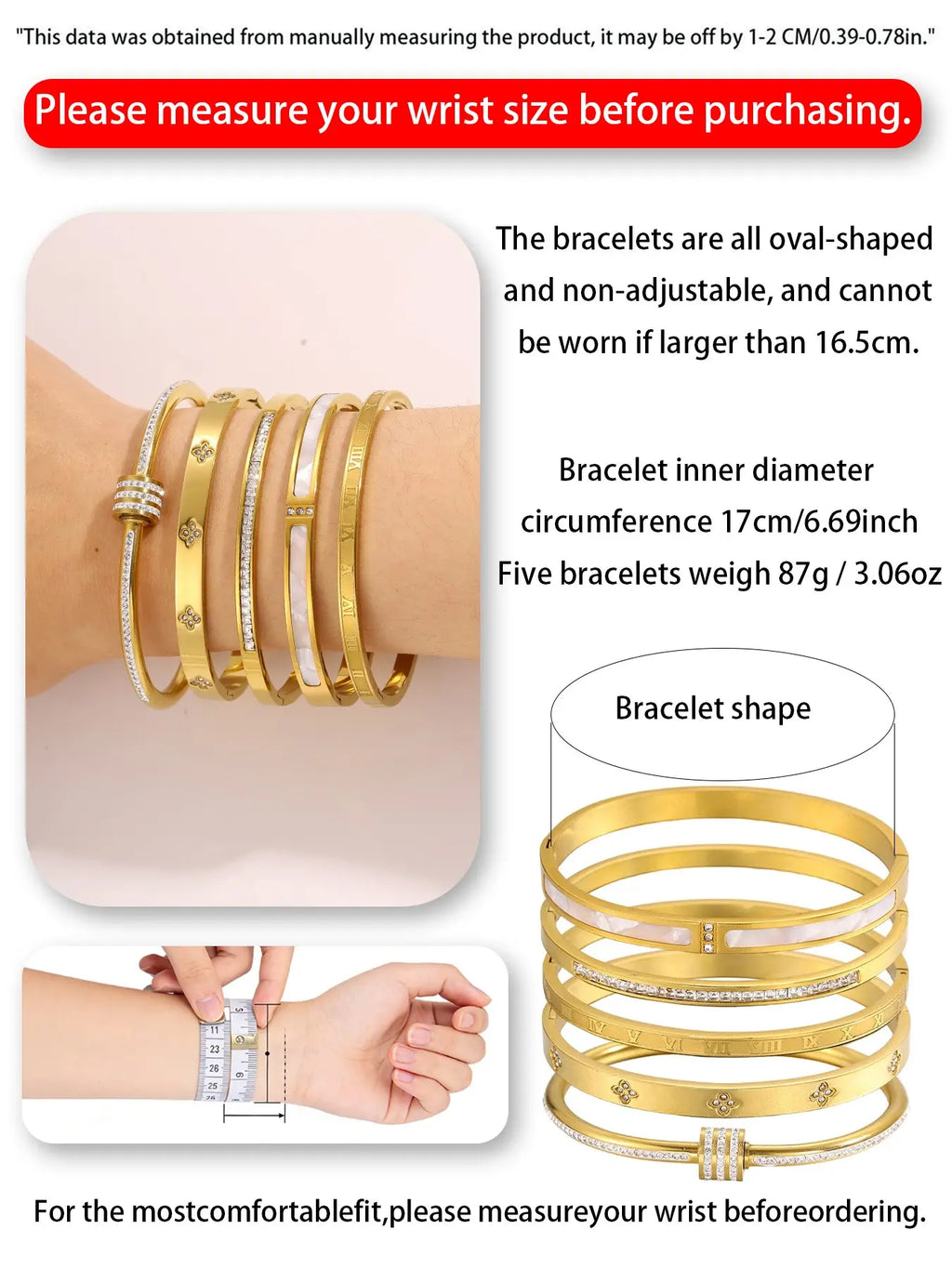 Elegant Stainless Steel Bangle Set, Trendy Stack Bangle, 5-Piece Fashionable Bracelet Classic Design, Stacked Design Bracelets, Perfect for Daily Wear & Special Occasions