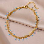 Anklets for Women Summer Beach Accessories Stainless Steel Imitation Pearl Chain Anklet Gold Color Leg Bracelets Bodychain Gifts