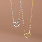 Circle Heart Necklace for Women — 18K Gold Plated, Dainty Layering Necklace