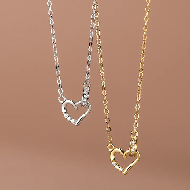 Circle Heart Necklace for Women — 18K Gold Plated, Dainty Layering Necklace