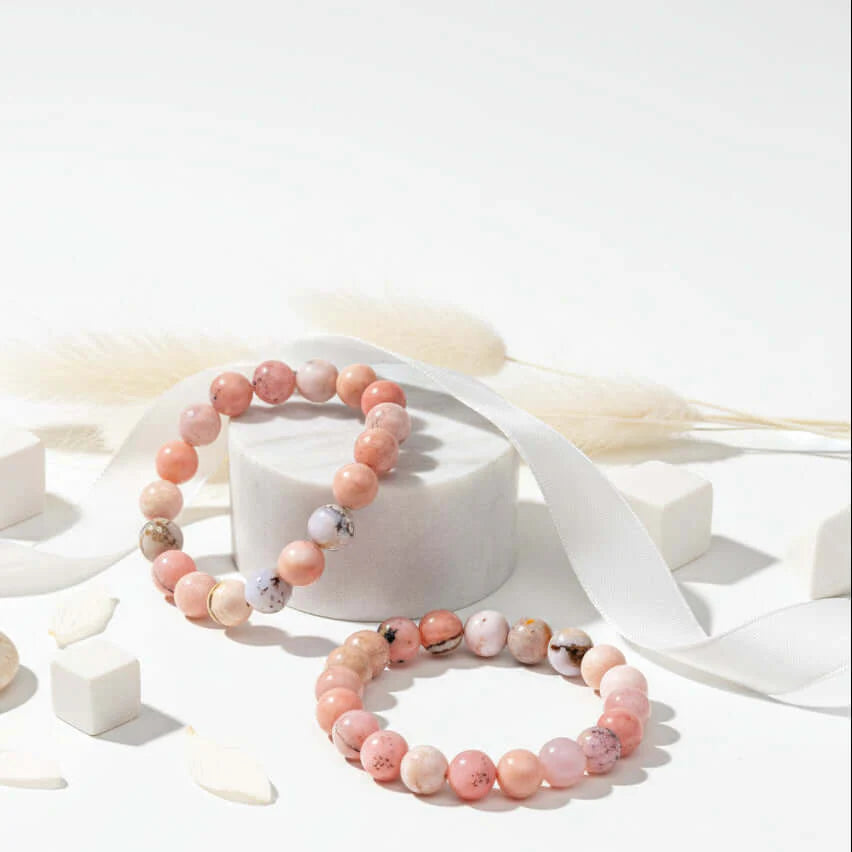 Peruvian Pink Opal Healing Bracelet the Peruvian Pink Opal Bracelet