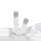 1CT Moissanite Snowflake Sunflower Earrings 925 Silver – Cute Star Floral Studs Gift for Women