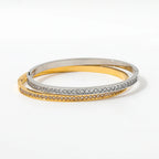 CZ Bangle Bracelet for Women — 925 Sterling Silver, Gold or Silver Plated, CZ Stones