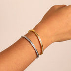 CZ Bangle Bracelet for Women — 925 Sterling Silver, Gold or Silver Plated, CZ Stones