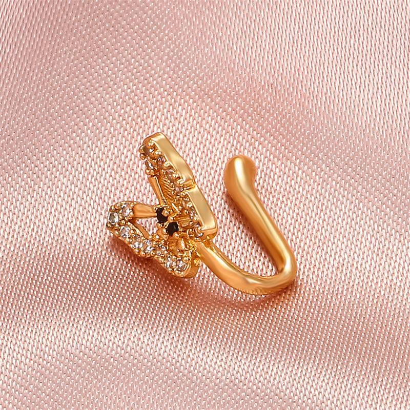 Personalized U-Shaped Diamond-Studded Butterfly European and American Non-Hole Nose Clip