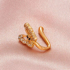 Personalized U-Shaped Diamond-Studded Butterfly European and American Non-Hole Nose Clip