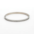 CZ Bangle Bracelet for Women — 925 Sterling Silver, Gold or Silver Plated, CZ Stones