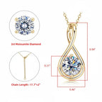 18K Gold Plated Moissanite Pendant Necklace Classic Pendant Necklace