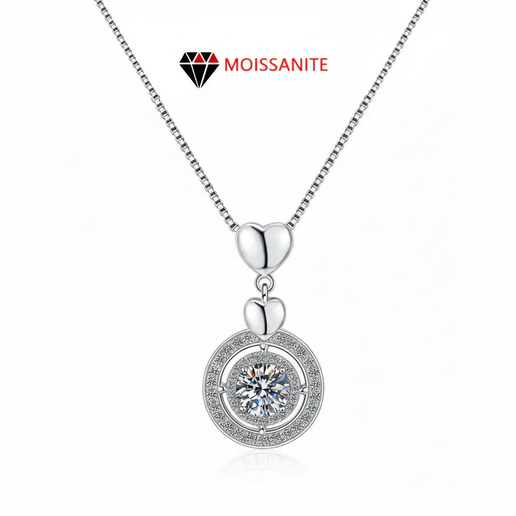 Moissanite Diamond Pendant Necklace 1CT S925 Fine Jewelry