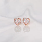 EAMTI 925 Sterling Silver Stud Earrings for Women Emerald Hear Cut Cubic Zirconia CZ Stud Earrings Hypoallergenic