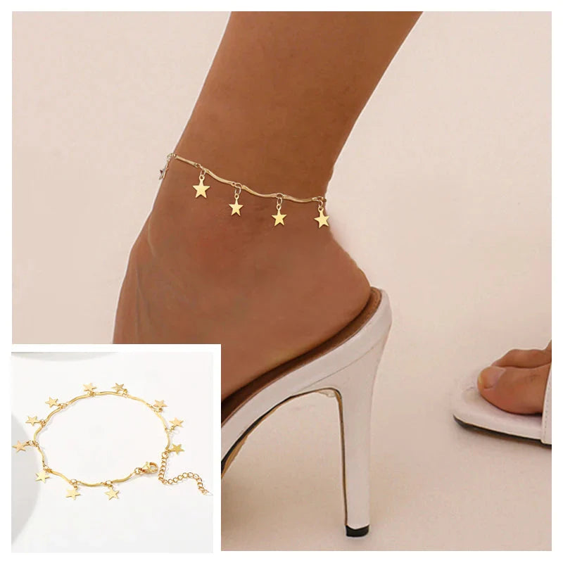 Snake Chain Anklet for Women Girls Adjustable Summer Beach Chain Anklet Bracelet Mother'S Day Gifts Stainless Steel Not Allergic