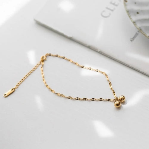 Ball Pendant Anklet for Women — 18K Gold Plated, Waterproof Beach Anklet