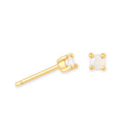 Birthstone Stud Earrings for Women — 925 Sterling Silver, 18K Gold Plated, Mini CZ