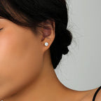 Crown Stud Earrings for Women — 1 Carat CZ, 925 Sterling Silver, 18K Gold Plated