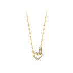Circle Heart Necklace for Women — 18K Gold Plated, Dainty Layering Necklace