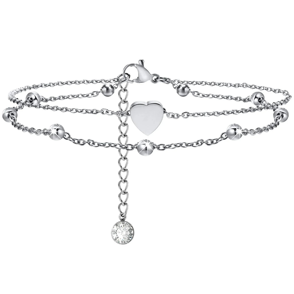 Snake Chain Anklet for Women Girls Adjustable Summer Beach Chain Anklet Bracelet Mother'S Day Gifts Stainless Steel Not Allergic