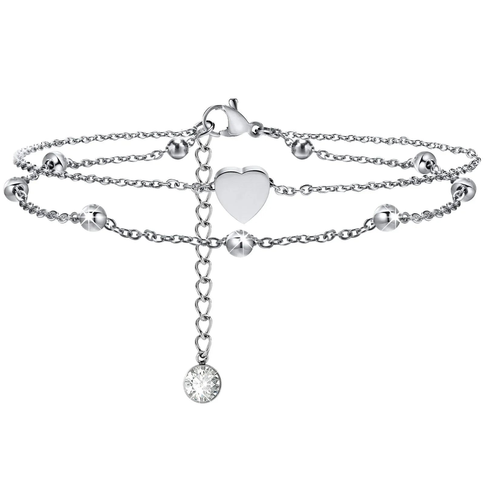Snake Chain Anklet for Women Girls Adjustable Summer Beach Chain Anklet Bracelet Mother'S Day Gifts Stainless Steel Not Allergic