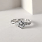 Sterling Silver Engagement Ring for Women — 925 Sterling Silver, CZ Solitaire, Hypoallergenic