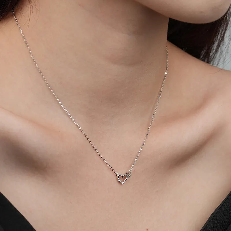 Circle Heart Necklace for Women — 18K Gold Plated, Dainty Layering Necklace