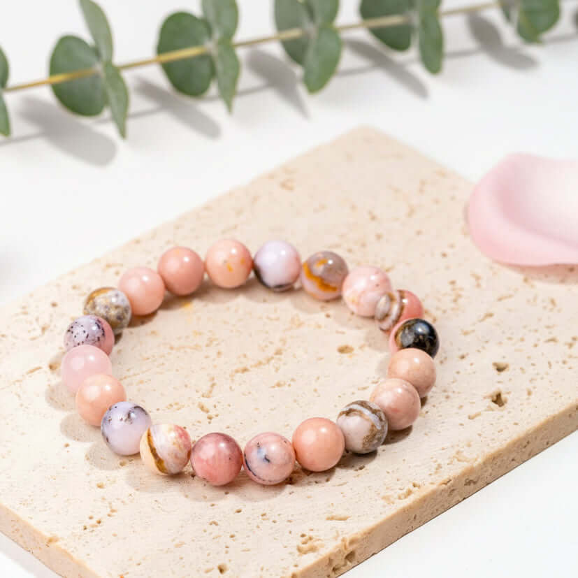Peruvian Pink Opal Healing Bracelet the Peruvian Pink Opal Bracelet