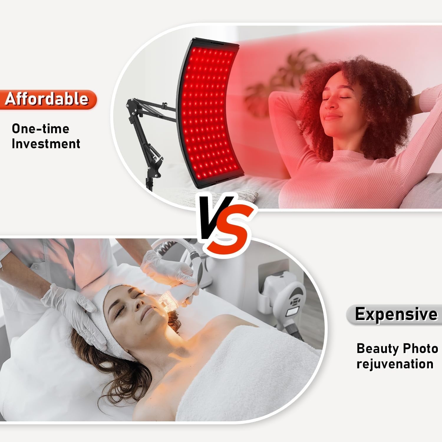 Red Light Therapy for Face and Body, Red Infrared Light Therapy Lamp with Stand Led 660Nm & 850Nm Infrared Light Device for Body