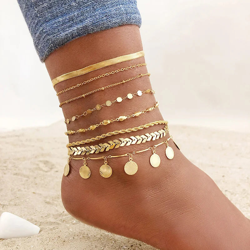 Snake Chain Anklet for Women Girls Adjustable Summer Beach Chain Anklet Bracelet Mother'S Day Gifts Stainless Steel Not Allergic