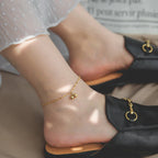 Ball Pendant Anklet for Women — 18K Gold Plated, Waterproof Beach Anklet