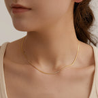 Layered Choker Necklace for Women — 18K Gold Plated, Multi-Strand, Adjustable