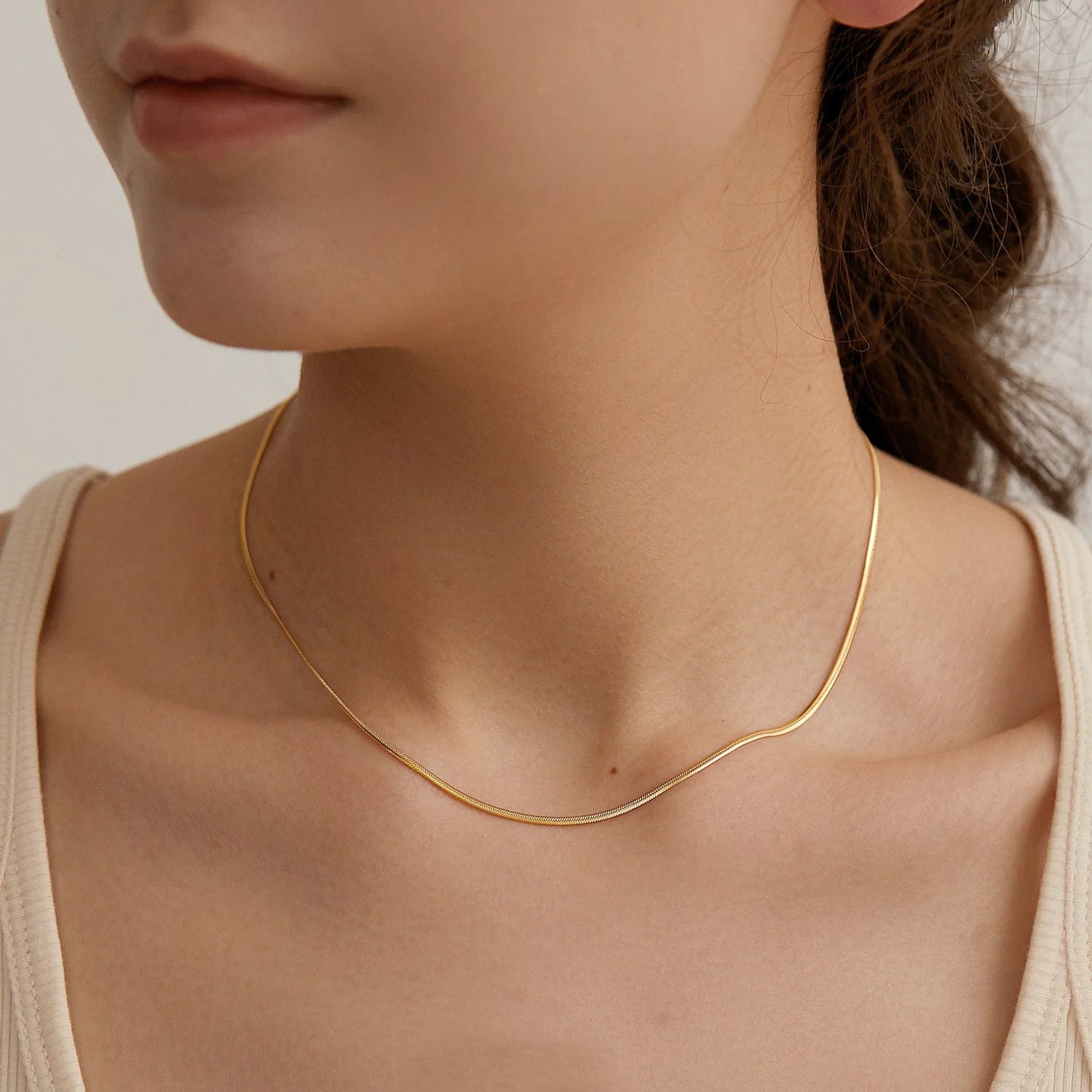 Layered Choker Necklace for Women — 18K Gold Plated, Multi-Strand, Adjustable