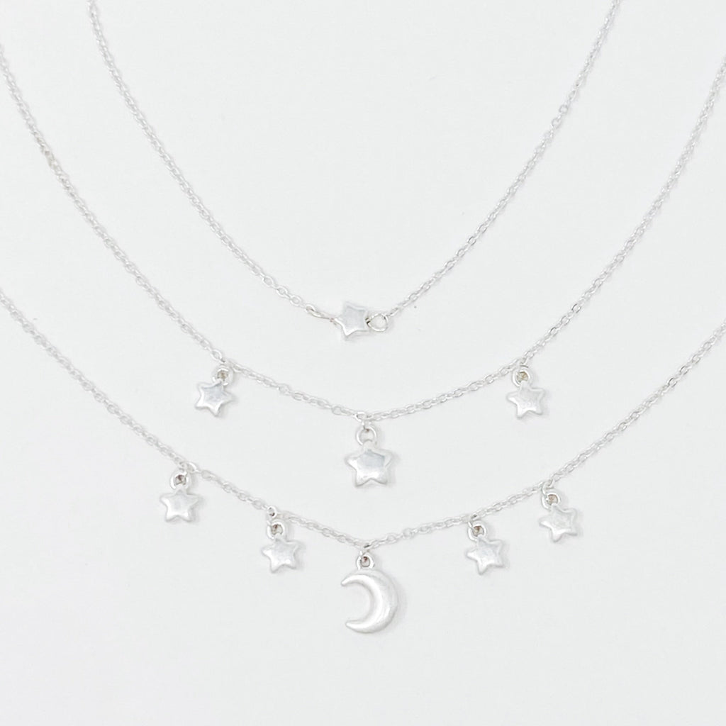 Starred up Chain Anklet, Set of 3