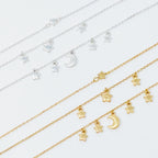 Starred up Chain Anklet, Set of 3