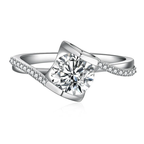 Ring for Women — 925 Sterling Silver, Brilliant Cut Cubic Zirconia