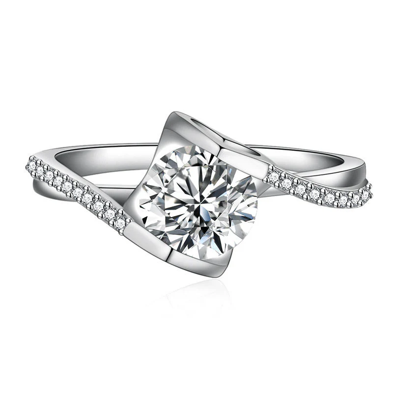 Ring for Women — 925 Sterling Silver, Brilliant Cut Cubic Zirconia