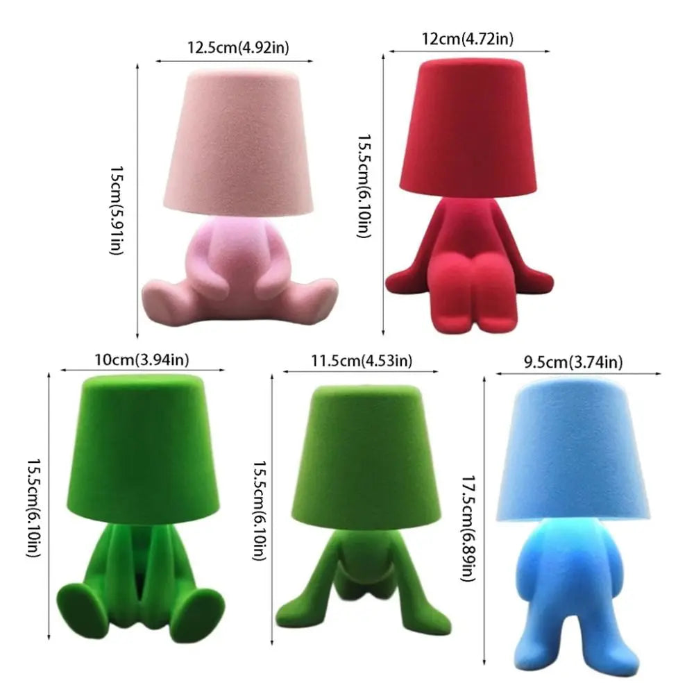 Touch Control Table Lamp Flocking Texture Colorful Design Bedside Lamp Mini Size Creative Shape Night Lamp Gift Giving