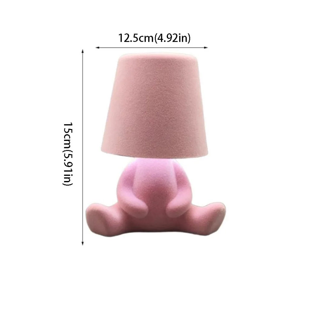 Touch Control Table Lamp Flocking Texture Colorful Design Bedside Lamp Mini Size Creative Shape Night Lamp Gift Giving