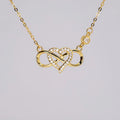 Micro Pave Heart Necklace for Women — 18K Gold Plated, Infinity Pendant, CZ Stones