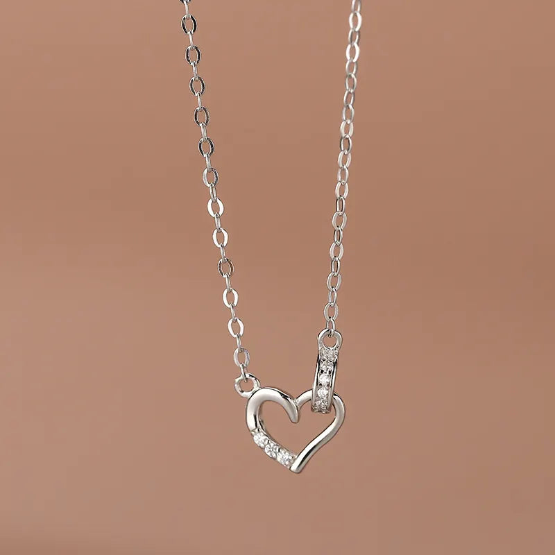 Circle Heart Necklace for Women — 18K Gold Plated, Dainty Layering Necklace