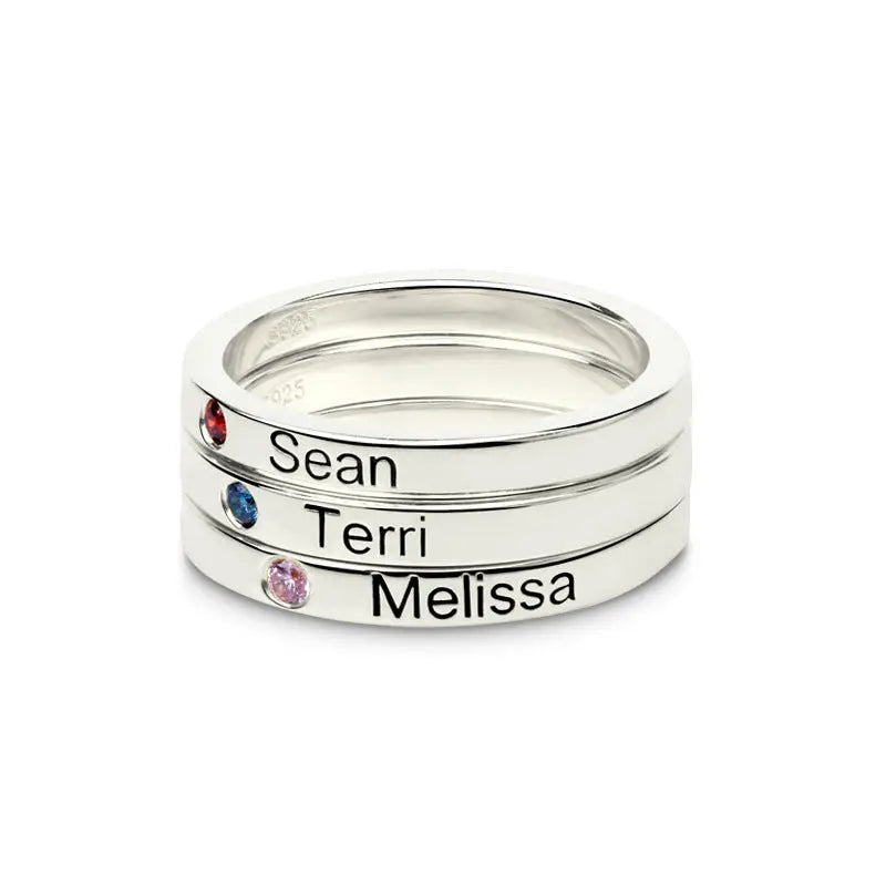 S925 Ring Lettering Couple Personalized Name Customization