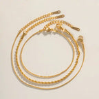 Waterproof Gold Bracelet for Women — 18K Gold Plated, Adjustable, Beach-Ready
