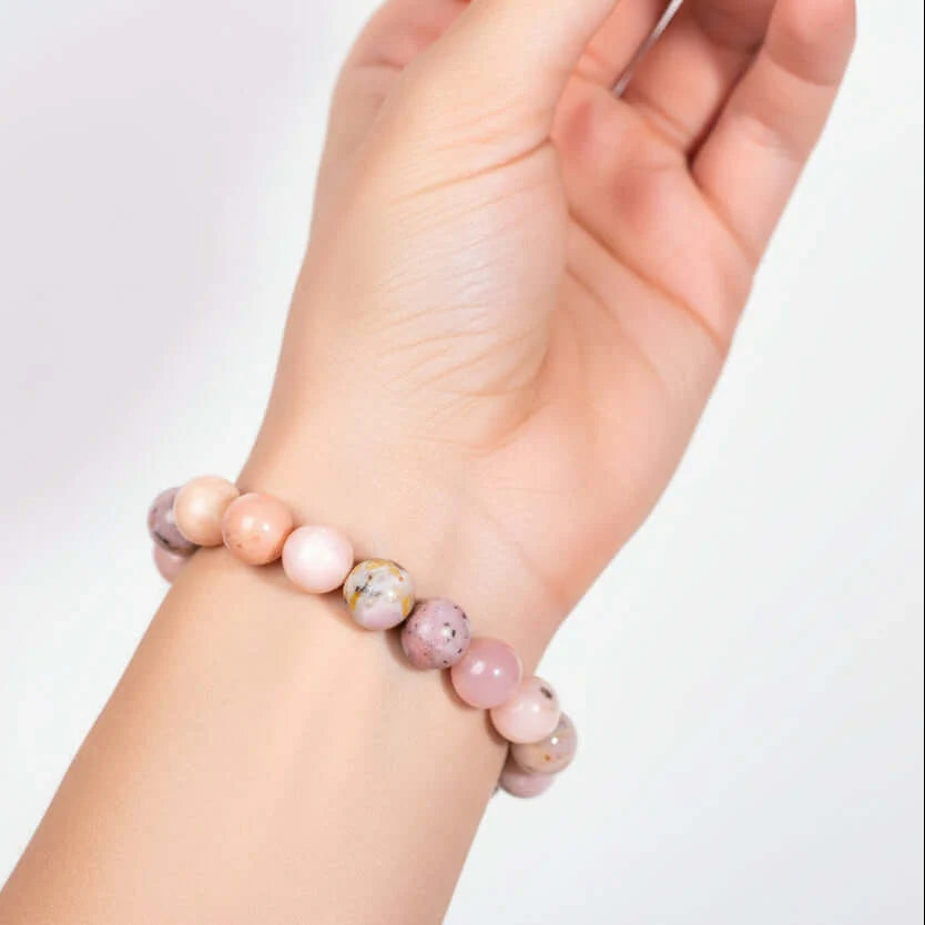 Peruvian Pink Opal Healing Bracelet the Peruvian Pink Opal Bracelet