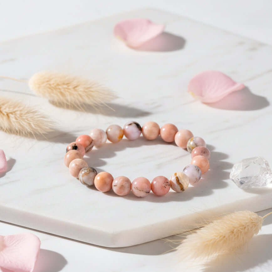 Peruvian Pink Opal Healing Bracelet the Peruvian Pink Opal Bracelet
