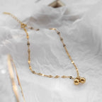 Ball Pendant Anklet for Women — 18K Gold Plated, Waterproof Beach Anklet