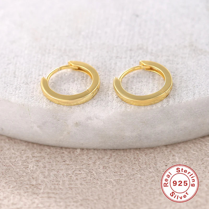 Gold Hoop Earrings for Women — 925 Sterling Silver, 18K Gold Plated, Hypoallergenic