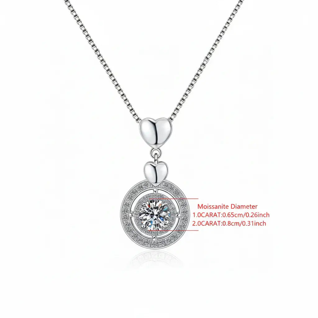Moissanite Diamond Pendant Necklace 1CT S925 Fine Jewelry