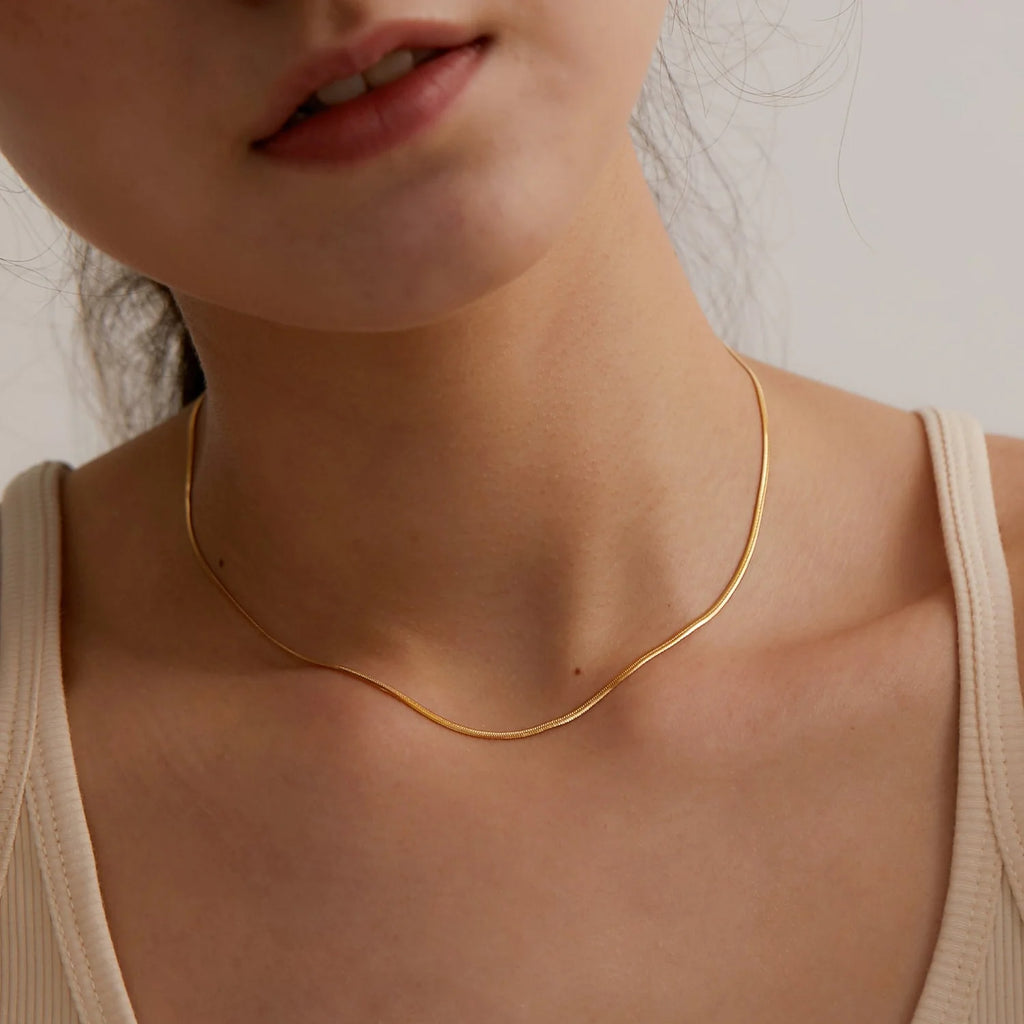 Layered Choker Necklace for Women — 18K Gold Plated, Multi-Strand, Adjustable