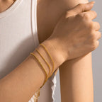 Waterproof Gold Bracelet for Women — 18K Gold Plated, Adjustable, Beach-Ready