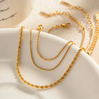 Waterproof Gold Bracelet for Women — 18K Gold Plated, Adjustable, Beach-Ready