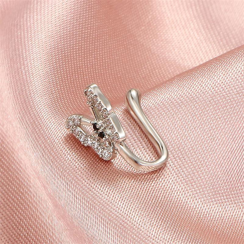 Personalized U-Shaped Diamond-Studded Butterfly European and American Non-Hole Nose Clip