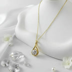 18K Gold Plated Moissanite Pendant Necklace Classic Pendant Necklace